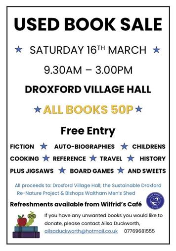  - The Used Book Sale returns on Saturday 16th March